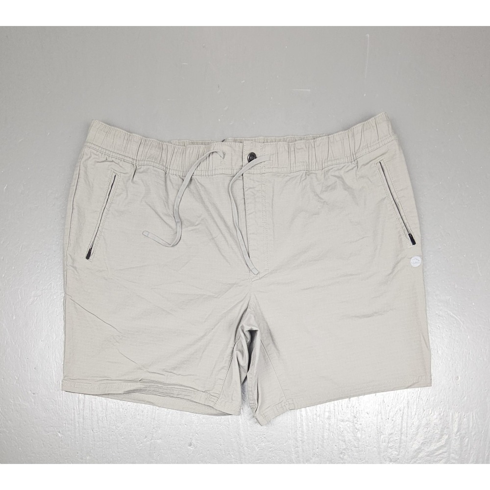 LL Bean Shorts Mens 2XL Tan Chino Ripstop Outdoor Flat Front